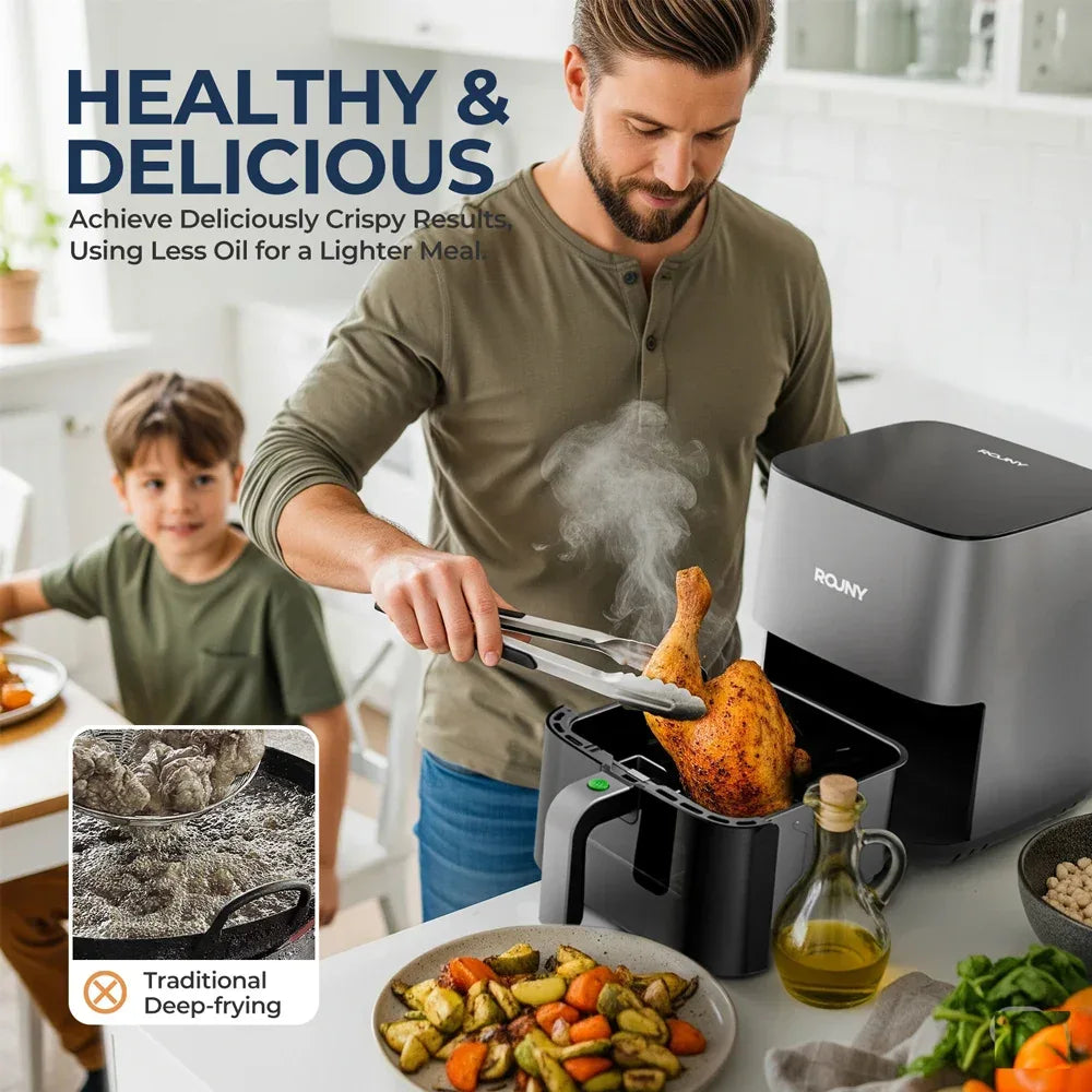 5L Air Fryer with Miui-Cyclone Tech, Electric Hot fryer Oven Oilless Cooker with Touch Control & Nonstick Basket, Visible Window
