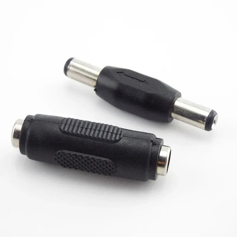 5.5*2.1mm / 5.5x2.1 mm DC double male to male Power Socket Connector CCTV female to   female Panel Mounting Jack Adaptor
