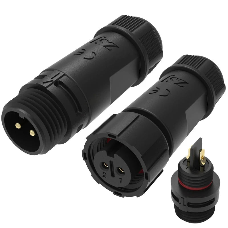 M12 Welded Connector Outdoor 2 3 4 5 6 7 8 Pin IP68 Waterproof Assembled Connector Joint Aviation Docking Male Female Plug