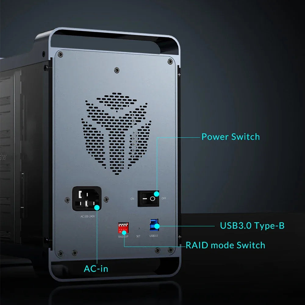 【OW Ship】Yottamaster 5Bay Hard Drive Enclosure USB C 5Gbps Type B SATA External Hard Drive Storage Case for 2.5" 3.5" HDD SSD