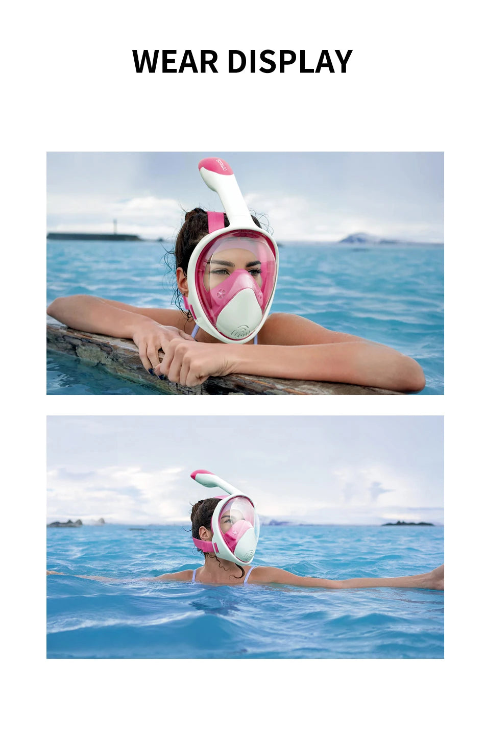 COPOZZ Scuba Underwater Hunting Diving Mask Anti Fog Snorkel Mask Breathing for Gopro Camera Men Women Full Face Mask Adult