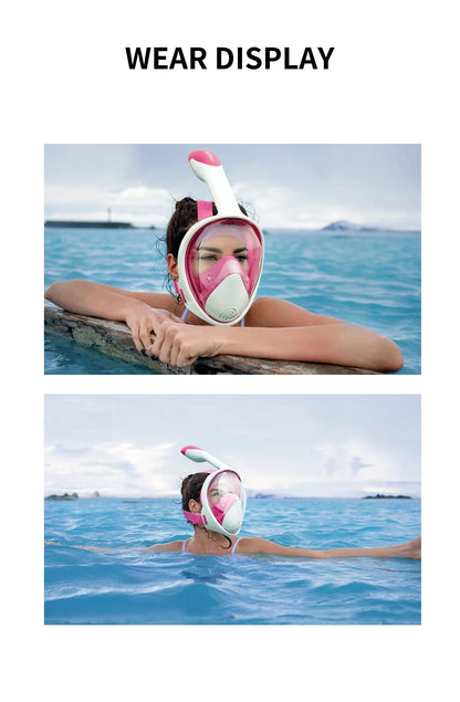 COPOZZ Scuba Underwater Hunting Diving Mask Anti Fog Snorkel Mask Breathing for Gopro Camera Men Women Full Face Mask Adult