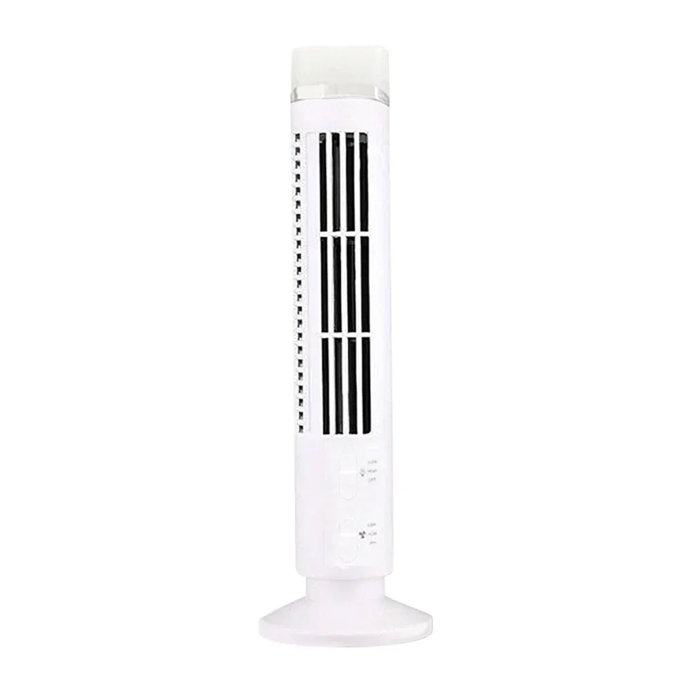 LED Tower Fan Mini Vertical Conditioner 2 Gear Speed No Leaf Air Conditioner Portable Electric Floor Fan for Home Office