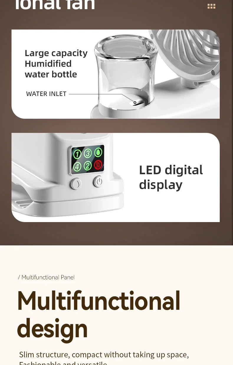 Refrigerating Clip Spray Fan USB Rechargeable Office Dormitory Outdoor Multi-Functional Desktop Clip Fan Moisturizing