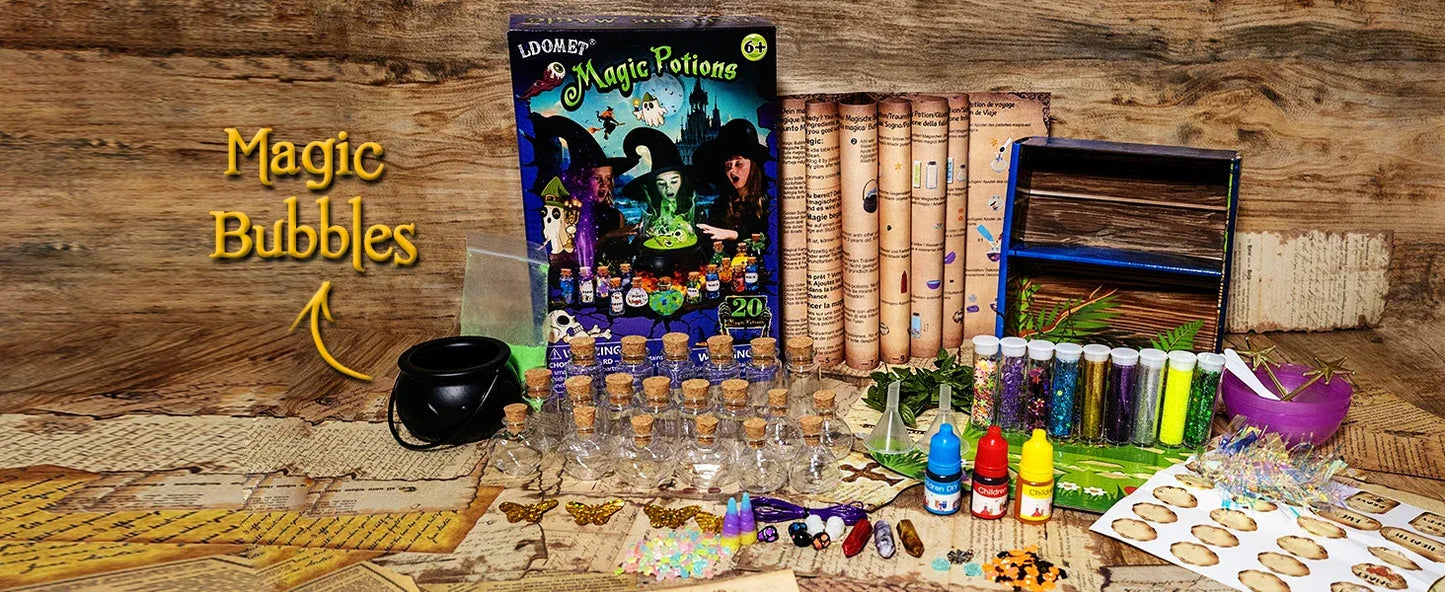 Fairy Magic Potions Kit Kids DIY Witch Glowing Spell Potion DIY Handmade Toys Science Experiments Kids Craft Kit Educational Toy
