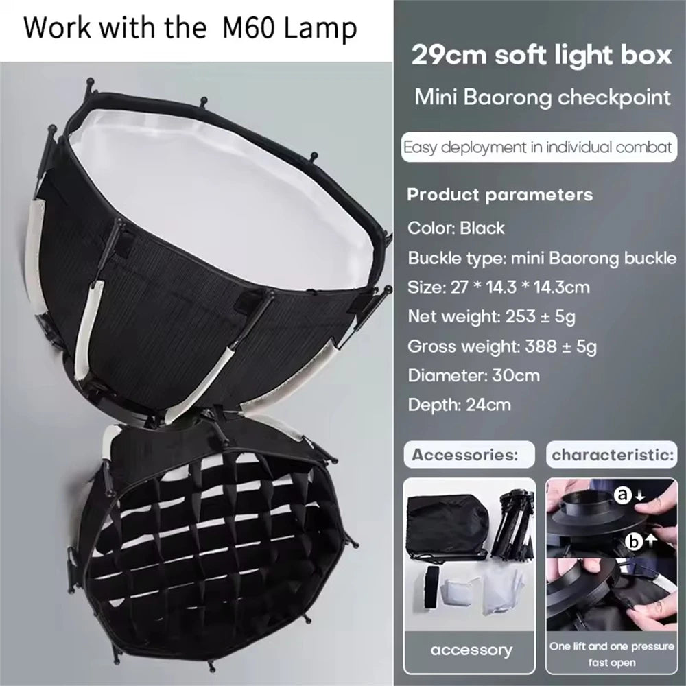 ZU80 COB Photo Studio Light Bi-Color 2500K-8500K LED Video Light CRI95+ TLCI97+ Photography Fill Lighting with Diffuser