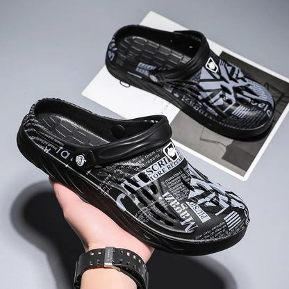 Plus Size 49 Men Non-slip Sandals Clogs Men and Women Home Beach Slippers Breathable Lightweight Men Outdoor House Slides