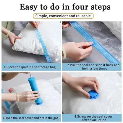 3/5pcs Travel Compression Bags, Travel Essentials Vacuum Storage Bags Space Saving Bags for Suitcases Organizer For Clothes