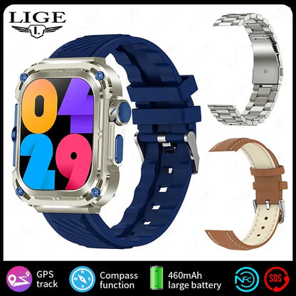 LIGE Smart Watch 2.1 inch AMOLED Health Sports Man Watch Heart Rate Bluetooth Calling Smart watch For Men Women For Android IOS