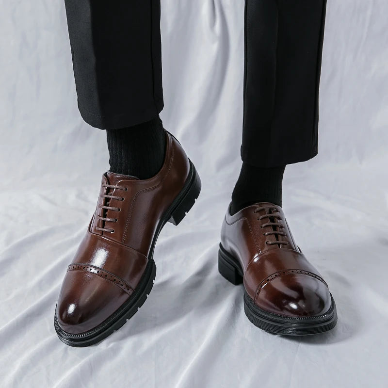 High Quality Brogues Wedding Leather Shoes Men Classic Formal Office Casual Business Shoes Man Social Oxford Men's Dress Shoes