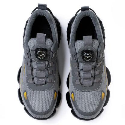Breathable Men Boots Rotating Buttons Safety Shoes Men Puncture-Proof Work Boots Steel Toe Shoes Light Indestructible Shoes