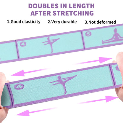 Yoga Pull Strap Belt Latin Dance Stretching Pilates Fitness Sport Elastic Resistance Bands with Yoga Exercis Pattern