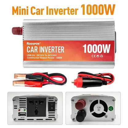 Car Inverter 12V 220V 200W-1000W AC Power Converter With 5V USB Sine Wave Car Inverter Charger Conversion Equipment