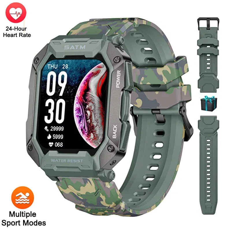Smart Watch Men Swim IP68 ATM Waterproof Smart Clock Outdoor Sports Fitness Tracker Health Monitor Smartwatch For Android IOS