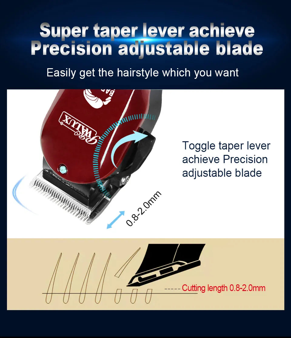 Adjustable Professional Corded Hair Clipper  Hair Trimmer For Men 10W Electric Powerful Barber Shop Haircut Machine Tapering