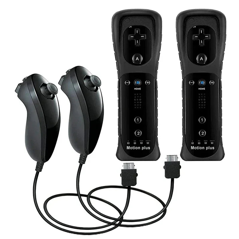 a Whole Set Remote Controller with Nunchuck Controller for  Wii Games Control for Wii Console Wireless Gamepad with Motion Plus