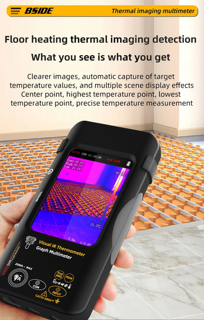 BSIDE SH7 320*320 Thermal Imager Camera 20000 Counts Touchscreen Digital Multimeter 2 in 1 IR Camera for Macro lens Repair PCB