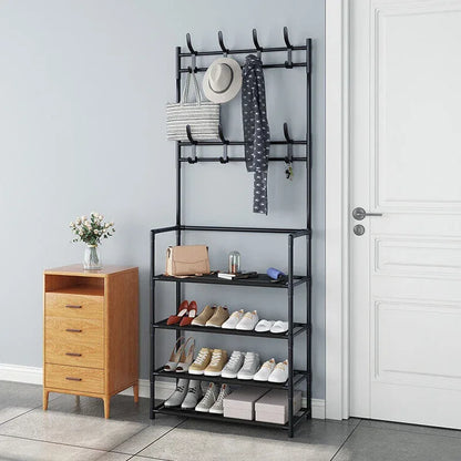 Clothes Hat Hangers Shoe Rack Multi-ayer Shoe Rack Simple Floor Shoes and Hat Racks Load-bearing Living Room Organizer Shelf