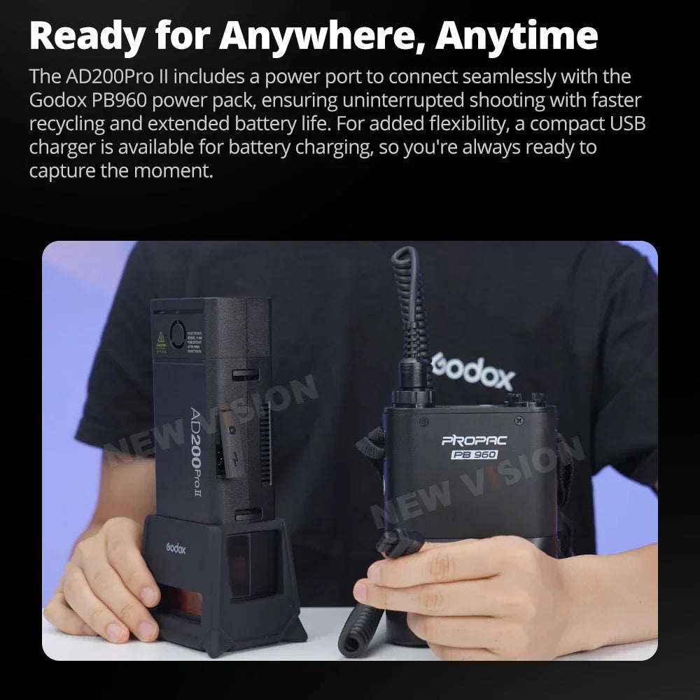 Godox AD200PRO II 200W Out-door Pocket Flash AD200PROII TTL HSS Speedlite Bi-color Modeling Lamp With X2T/X3/X3PRO/XPRO/XPROII