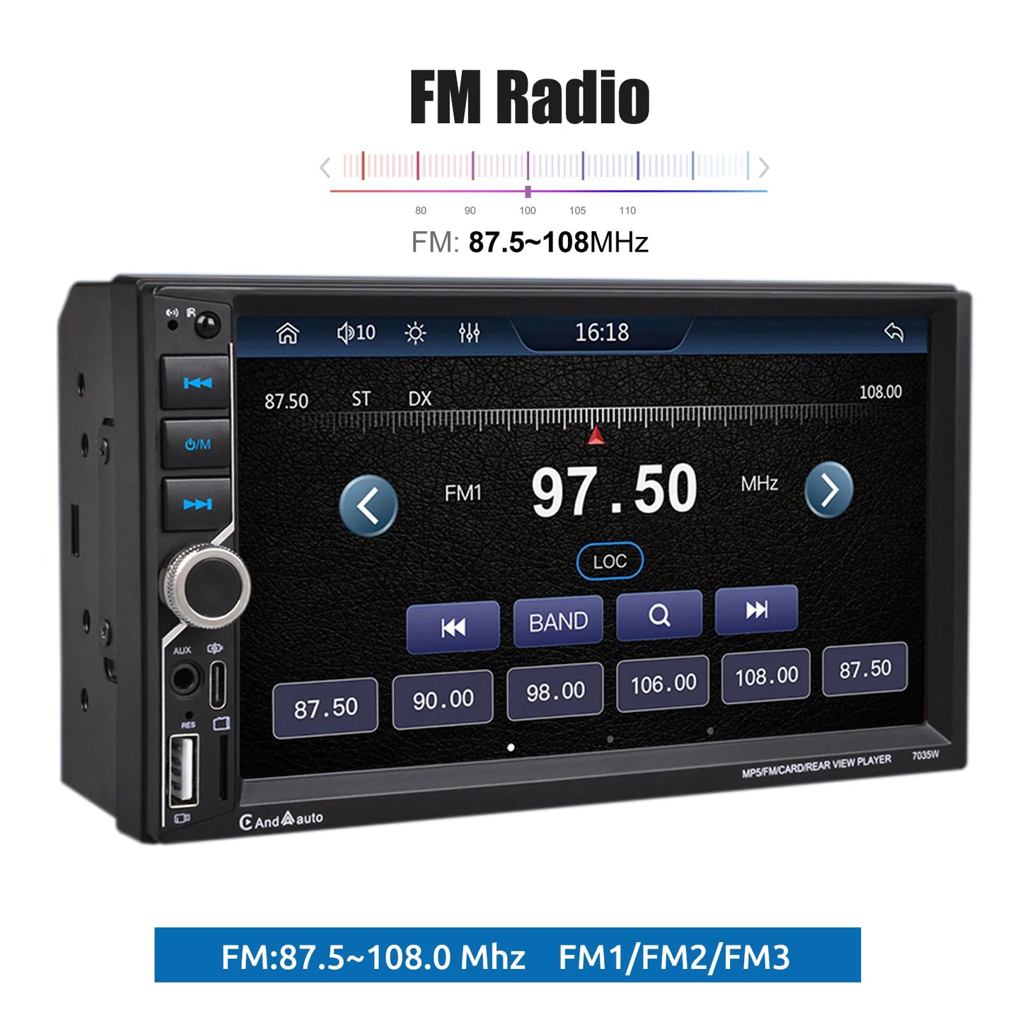 7 Inch HD Touch Screen Car Radio 2 Din High Quality Video Player Wince Wireless CarPlay Android Auto Bluetooth Rear Camera