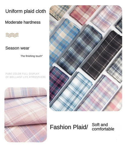 Plaid Fabric By The Meter for Japanese Jk Uniform Skirts Clothing Hair Band Clothes Pillowcases DIY Sewing Textile Anti Wrinkle