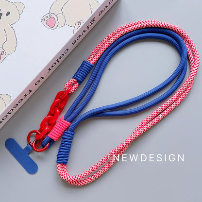 New Fashion Trend Diagonal Long Rope Mobile Phone Universal Lanyard Shoulder Strap Lanyard Neck Multi-Functional Anti-Loss Rope