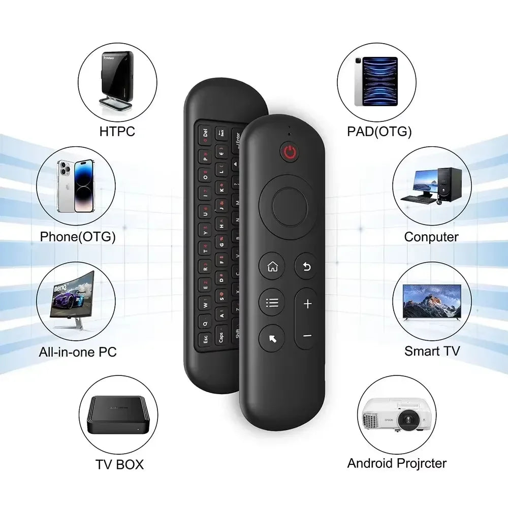 2.4GHz Wireless M5 Air Mouse BT 5.2 Mini Keyboard Backlit Remote Control IR Learning Remote Control for PC Android TV Box