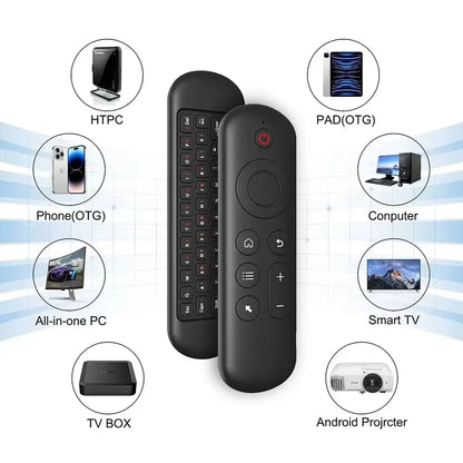 2.4GHz Wireless M5 Air Mouse BT 5.2 Mini Keyboard Backlit Remote Control IR Learning Remote Control for PC Android TV Box