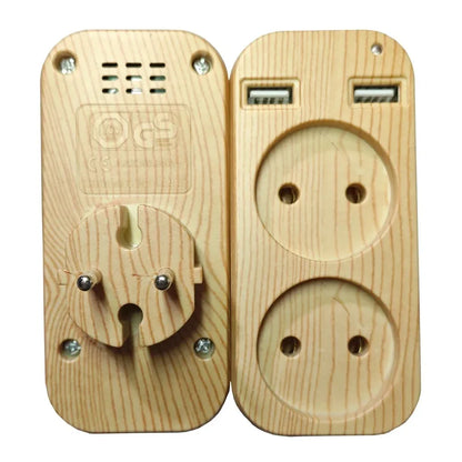 2025 New Upgrade European Plug Socket EU Plug Adapter With 2 USB Outlet Charger Multi Function Travel Charger For Phones Tablets