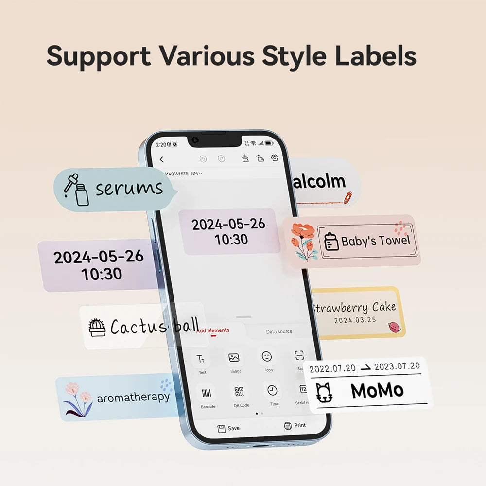 Niimbot D11 D110 D101 H1S Mini Thermal Printer Pocket Label Maker USB Bluetooth Label Stick Printer Inkless DIY Name Price Tag