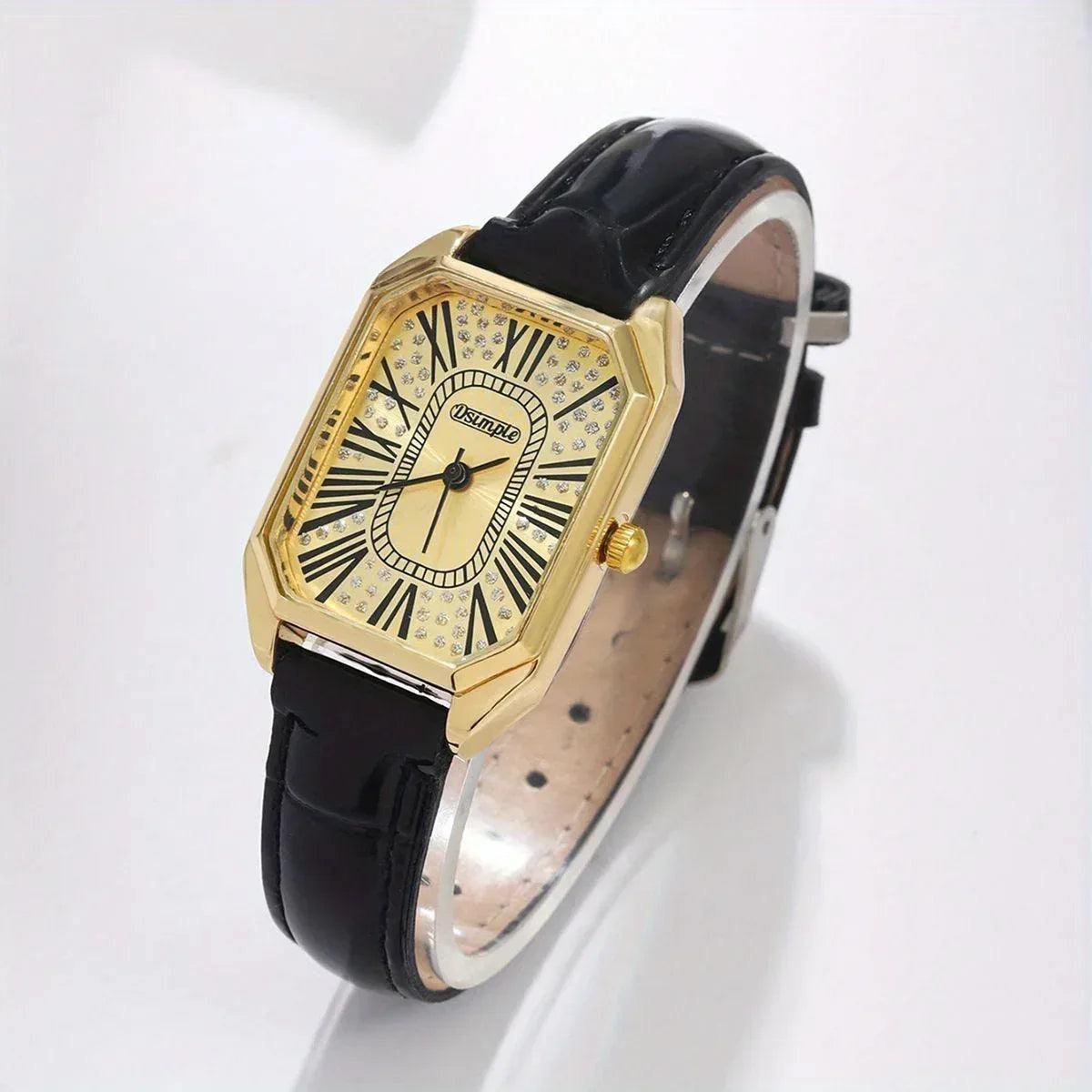 2pcs/set Square Couple's Watch, PU Leather Strap, Quartz Movement | Gifts for Men or Women | Valentine's Day Gifts