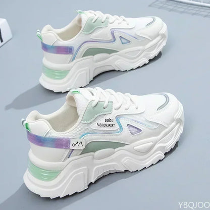 2025 Sneakers Women Platform Flat Shoes Woman Shoes Green Casual Trainers Ladies Chunky Sneakers Women Shoes