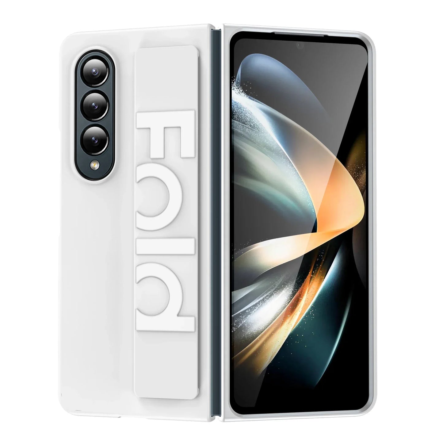 Ultra-thin Matte Silicone Wrist Strap Case For Samsung Galaxy Fold 7 6 5 4 3 Transparent Folding Shockproof Hard Back Cover