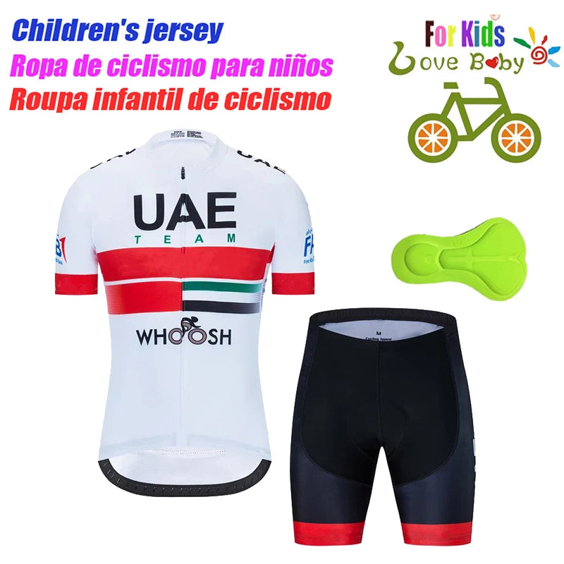 UAE 2022 New Kids Cycling Jerseys Set Summer Breathable Child Bike Cycling Clothes Boy Sport Bicycle Jersey Cycling Clothing