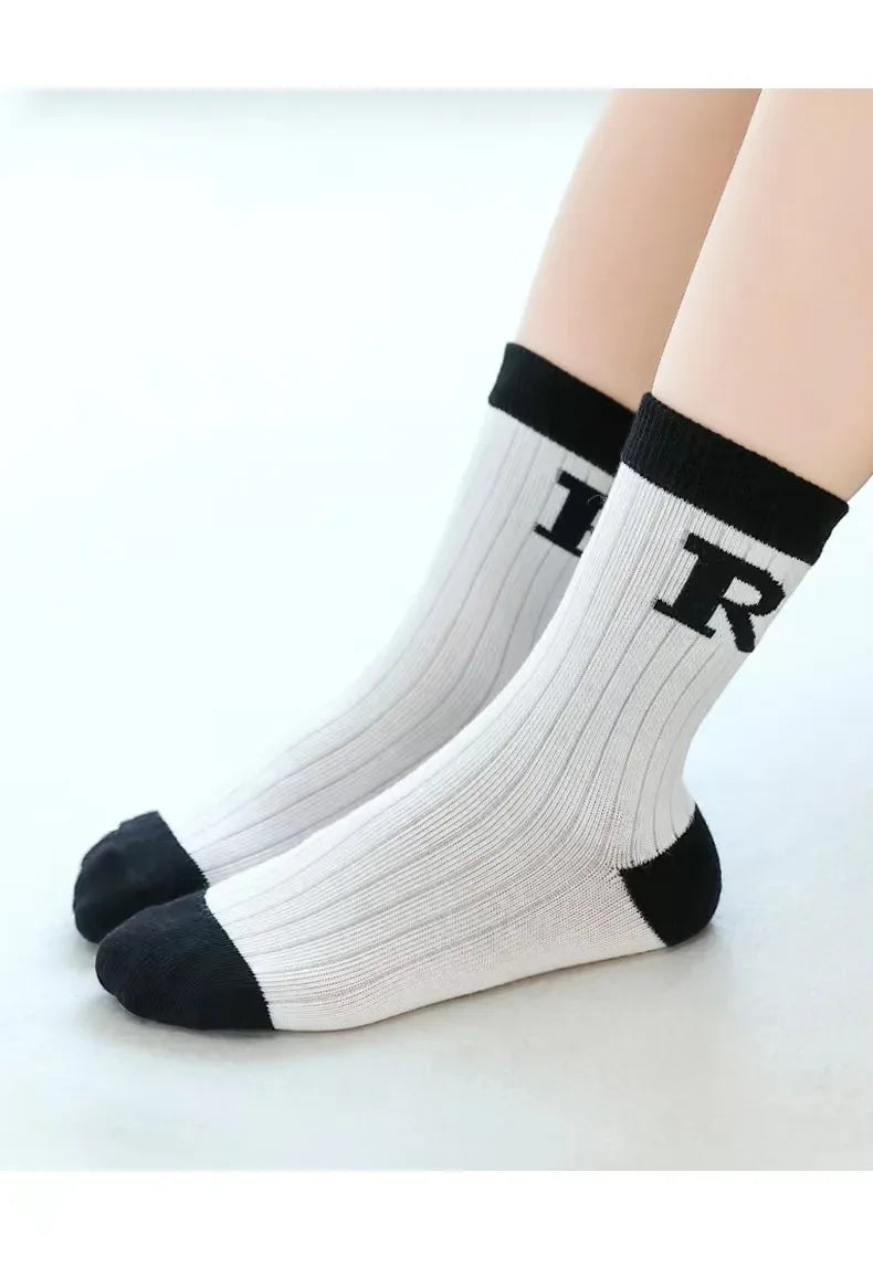 5 Pairs Autumn Fashion Boys Sock for Kids Cute Baby Girl Happy Funny Boat Long Socks White Spring Children's Clothes