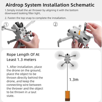 Airdrop System for DJI Mini 4 Pro Quick Release Thrower Casting Bait/Giving Gifts/Emergency Rescue Drone Accessories