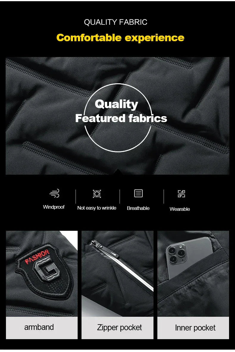 Men Bomber Jacket Casual Autumn Winter Jacket Thicken Men Fashion Clothing 2022 Streetwear Cotton Padded Jacket Slim Fit Coat