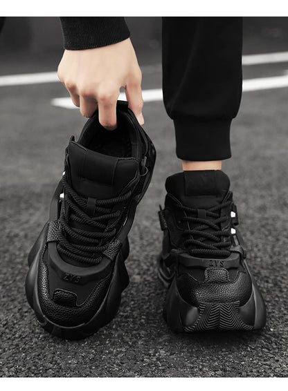 Spring Retro Brown Sneakers Men's Shoes 2025 Chunky Casual Sneakers for Men Comfortable Leather Mens Shoes Trainers basket homme