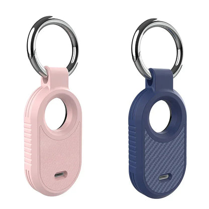 Carbon Fiber Style Case For Samsung Galaxy Smart Tag 2 Locator Anti-lost Backpack Keychain TPU Soft Silicone Protect Back Cover