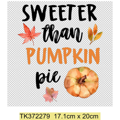 Retro Printing Thanksgiving Iron on Transfers Patches Pumpkin Autumn Heat Transfer Stickers for Clothes Heat Transfers Patches