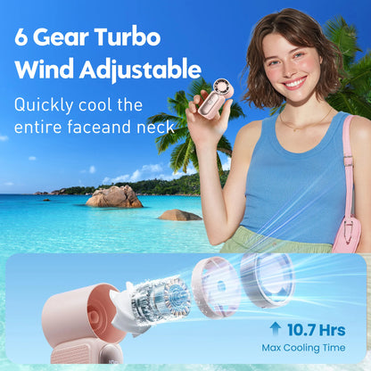 USB Rechargeable Mini Handheld Fan Ultra-Quiet Digital Display Small Electric Fan Powerful Wind Personal Cooling Fan With Light