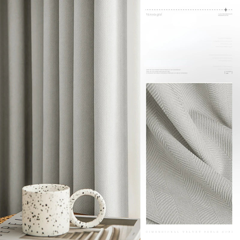 Modern Simple Blackout Curtain Luxury Living Room Drape Room Balcony Floor-to-ceiling Windows Curtains Bedroom Soundproof Drapes