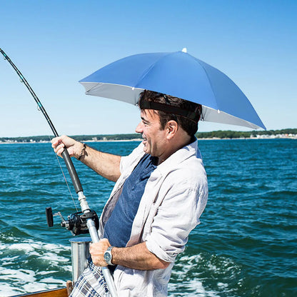 Foldable Head Umbrella Hat Portable Foldable Rain Umbrella Hat Outdoor Fishing Sunshade Hat for Golf Gardening Camping