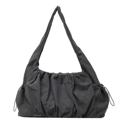 Nylon Cloth Bag Women Tote Bag Large Capacity Summer 2025 New Fashionable women's pleated Outdoor Travel bag Shoulder Bag