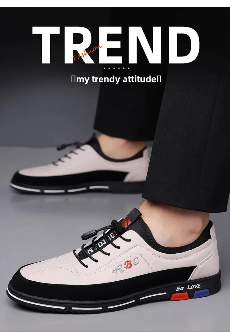 Extra Large Men's Shoes Casual Soft Bottom Leather Spring Autumn New Style 46 47 48 Trendy Shoes Comfortable Rubber Sole