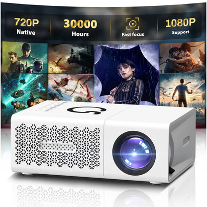 Mini Portable LED Projector | Home Theater & Outdoor Cinema Supports 4K