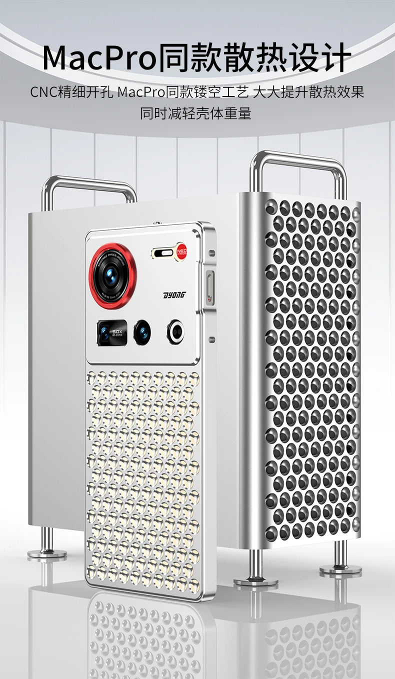 1:1 Copy for MacPro heat dissipation Metal bumper for ZTE Nubia Z70 Ultra Z70U cover Case Full Aluminium Alloy silky capas Funda