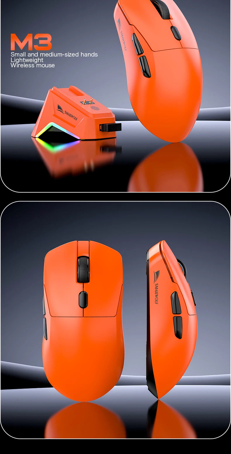 SMAILWOLF M3 PRO Wireless Bluetooth three-mode mouse E-sports gaming laptop desktop PAW3311 wired home Lightweight FPS