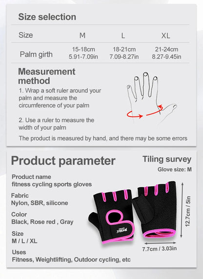 Unisex Gym Workout Gloves for Weight Lifting Fitness Body Building Sports Training Cycling Exercise - Durable Protection Grip