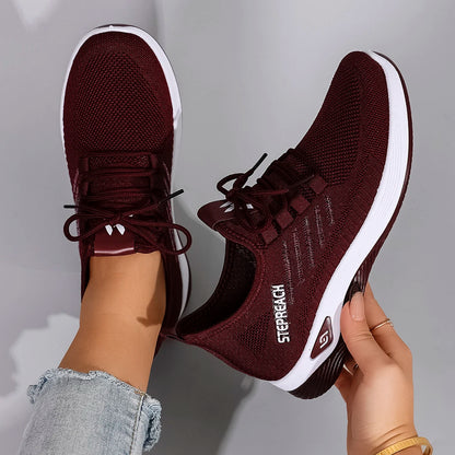 Spring and Autumn New Women's Casual Lace up Comfortable, Breathable, Lightweight and Wear-Resistant Sports Shoes